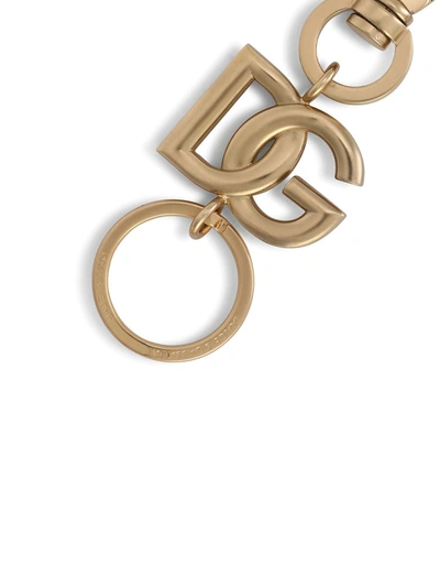Shop Dolce & Gabbana Keychain With Dg Logo In Yellow