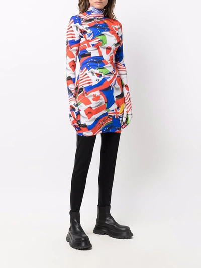 Shop Vetements Mini Dress Flags Styling In Red