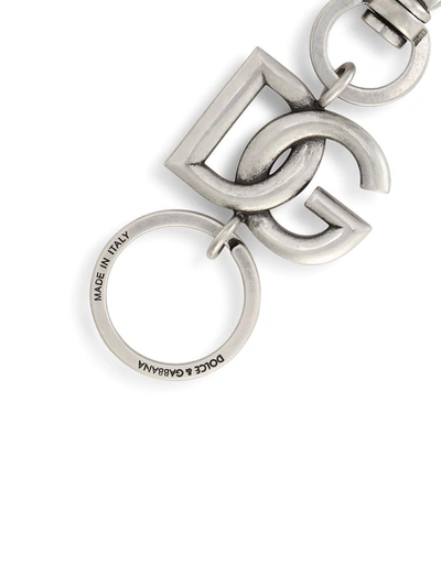 Shop Dolce & Gabbana Keychain With Dg Logo In Grey