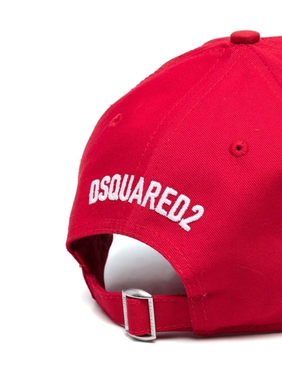 Shop Dsquared2 Embroidered Baseball Cap In Red