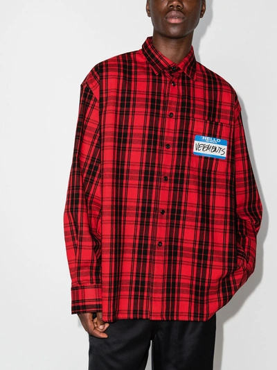 Shop Vetements Camicia My Name Is  In Red