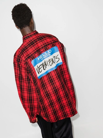 Shop Vetements Camicia My Name Is  In Red