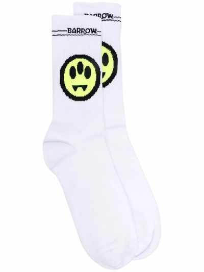 Shop Barrow Smiley Socks In White