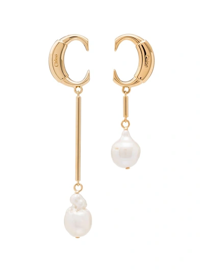 Shop Chloé Darcey Baroque Earrings In Yellow