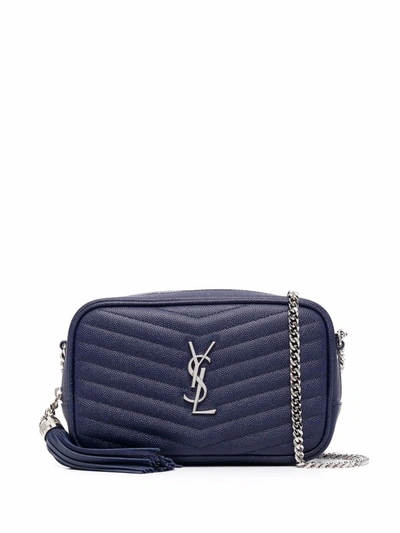 YSL Mini Lou Quilted Grain De Poudre Embossed Navy Leather - A World Of  Goods For You, LLC