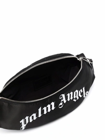 Shop Palm Angels Curved Logo Fannypack In Black