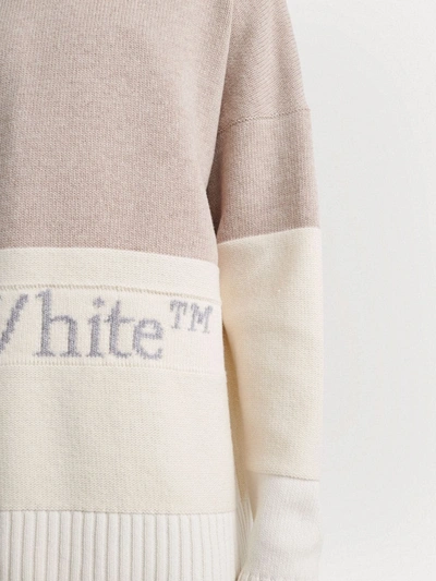 Shop Off-white Pullover Color Block Off In Beige