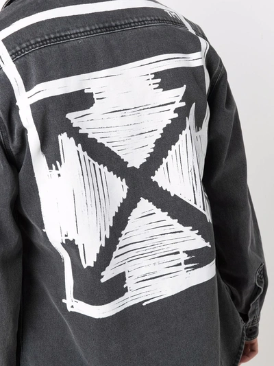 Shop Off-white Camicia In Denim Con Frecce In Black
