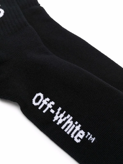 Shop Off-white Diagonals Mid Socks In Black