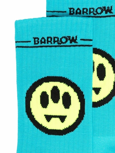 Shop Barrow Smiley Socks In Light Blue