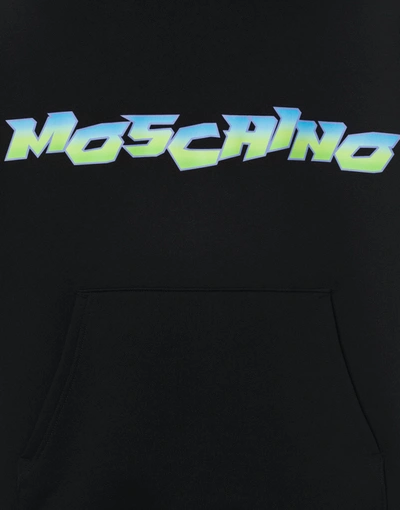 Shop Moschino Surf Logo Organic Cotton Sweatshirt In Black