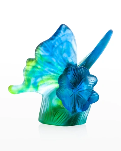 Shop Daum Butterfly In Blue And Green Figurine