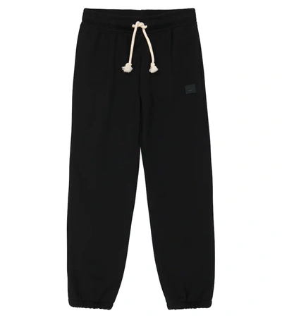 Shop Acne Studios Face Cotton Sweatpants In Black
