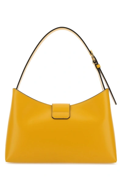 Salvatore Ferragamo Trifolio Leather Shoulder Bag In Yellow | ModeSens