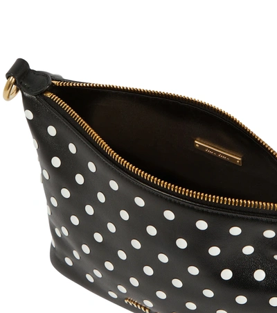 Shop Miu Miu Polka-dot Leather Shoulder Bag In Nero+bianco
