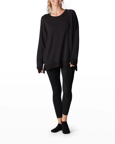 Shop Tavi Noir Raglan-sleeve Sweatshirt In Black
