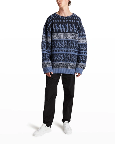 Shop Givenchy X Chito Men's Reversible Jacquard Sweater In Navy/blue