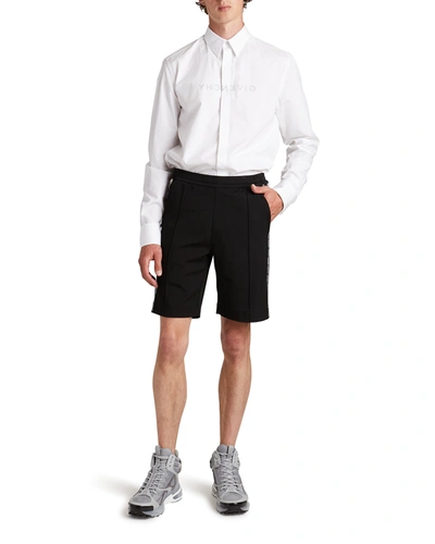 Shop Givenchy Men's 4g Spray Paint Sweat Shorts In Black