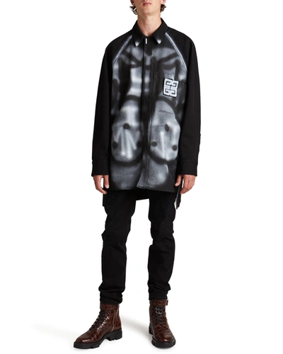 Shop Givenchy X Chito Men's Oversized Graphic Sport Shirt In Black