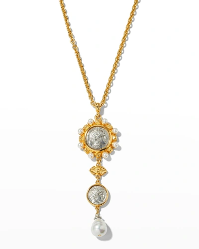 Shop Ben-amun Roman Pearly Drop Necklace In Multi