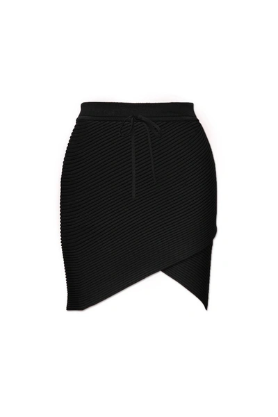 Shop Sydney Compact Rib Wrap Skirt Sydney Wrap Skirt In Black