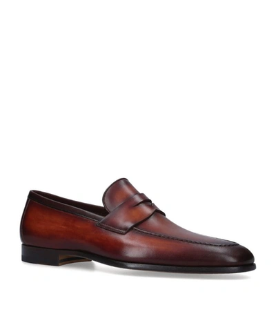 Shop Magnanni Leather Delos Dress Loafers In Beige