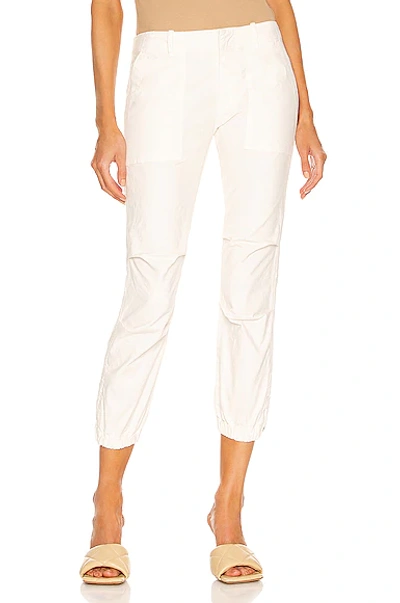 Nili Lotan Stretch Cotton Twill Crop Military Pants In Eggshell