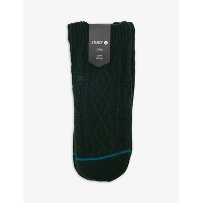 Shop Stance Roasted Ribbed Knitted Socks In Green