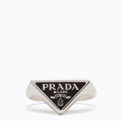 Shop Prada Black  Symbole Ring