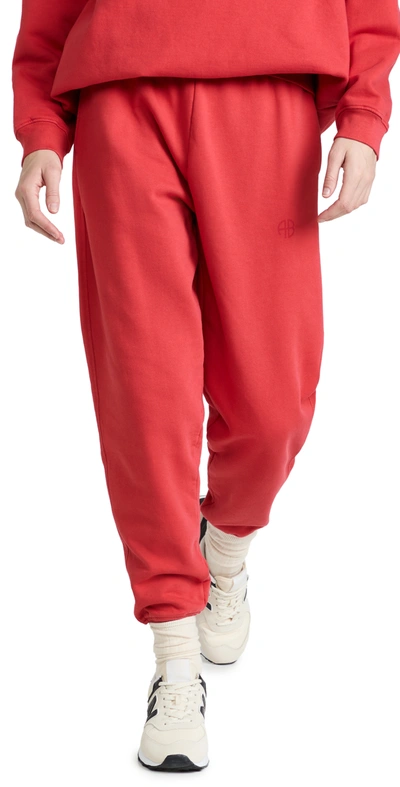 Shop Anine Bing Tyler Joggers In Red