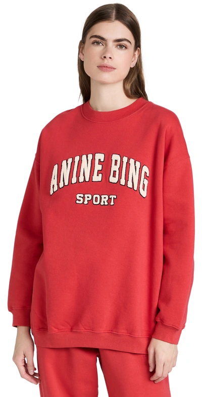 Anine Bing Tyler Sweatshirt In Red | ModeSens