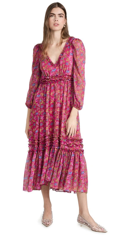 Shop Likely Ruxton Dress In Fuchsia Multi