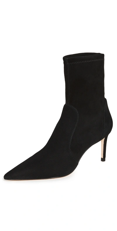 Stuart Weitzman Black Ankle Boots With Stiletto Heel And Zip Closure On The Side In Suede Woman In Black