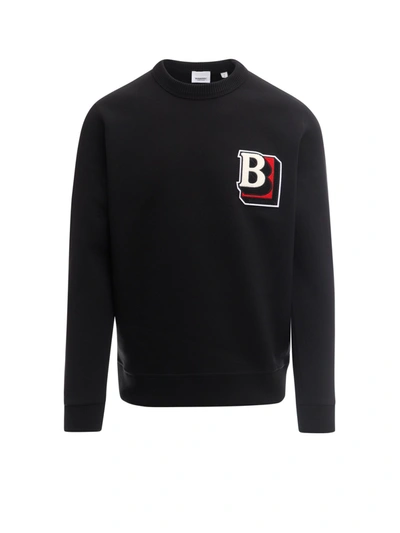 Shop Burberry Logo Patch Sweatshirt In Black