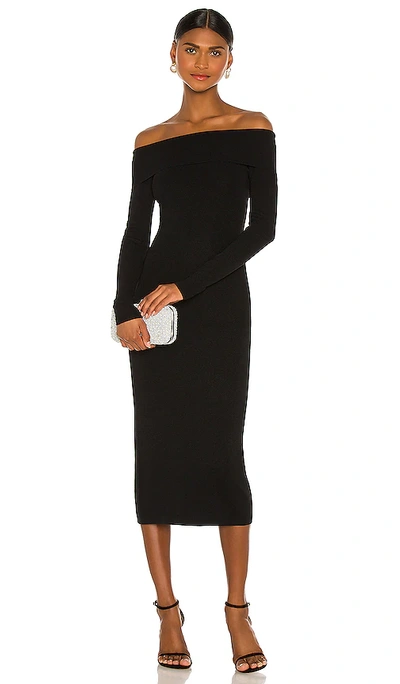 Shop Bardot Off Shoulder Knit Dress In Black