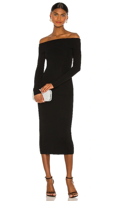 bardot black dress long sleeve Bardot Long Sleeve Sweetheart Neckline Ruched Dress Black main image 0