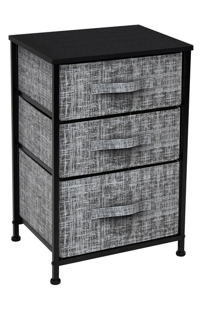 Shop Sorbus End Table With 3 Drawers In Grey Black