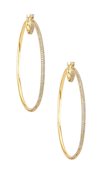Shop Luv Aj The Stardust Pave Hoops In Metallic Gold