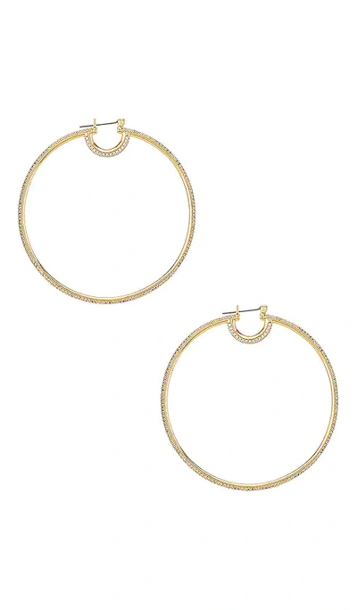 Shop Luv Aj The Stardust Pave Hoops In Metallic Gold