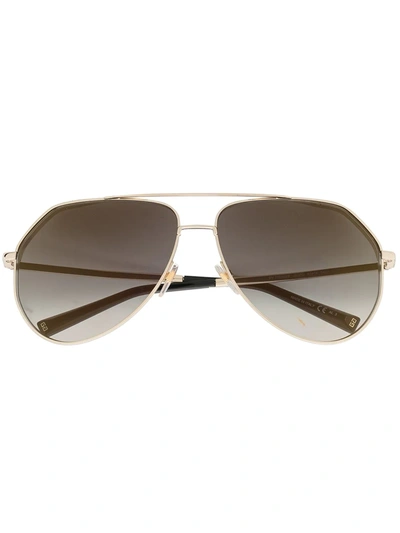 Shop Givenchy Crystal-detail Aviator Sunglasses In Gold