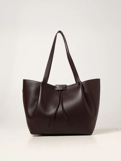 Shop Patrizia Pepe Bag In Grained Leather In Ebony