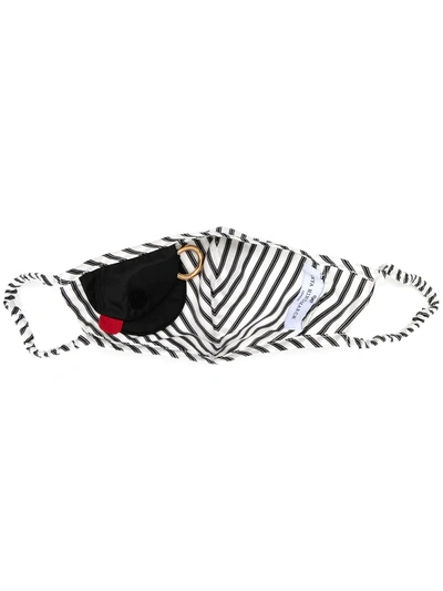 Shop Anya Hindmarch Stripe-print Face Mask In Weiss
