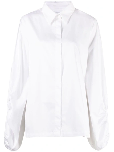 Shop Mehtap Elaidi Cut-out Cotton Shirt In Weiss