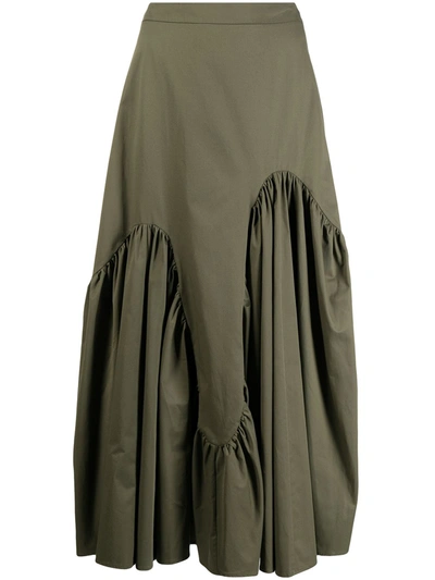 Shop Mehtap Elaidi Panelled A-line Skirt In Grün