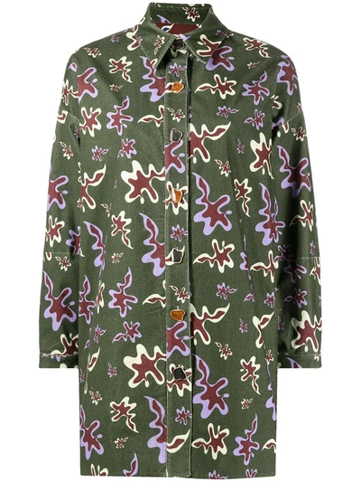 Shop Mehtap Elaidi Abstract-print Oversized Shirt In Grün