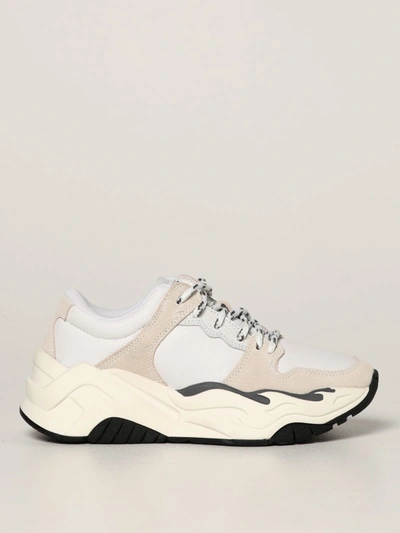 Just Cavalli Suede-paneled Leather Sneakers In White | ModeSens
