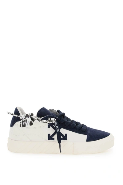 Shop Off-white Low Vulcanized Canvas And Suede Sneakers In Mixed Colours