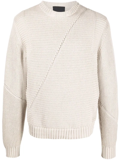 Shop Heliot Emil Crew Neck Knitted Jumper In Nude