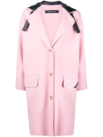 Shop Lanvin Hooded Single-breasted Coat In Rosa
