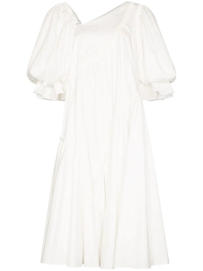 Shop Aje Casabianca Braid-detail Midi Dress In White
